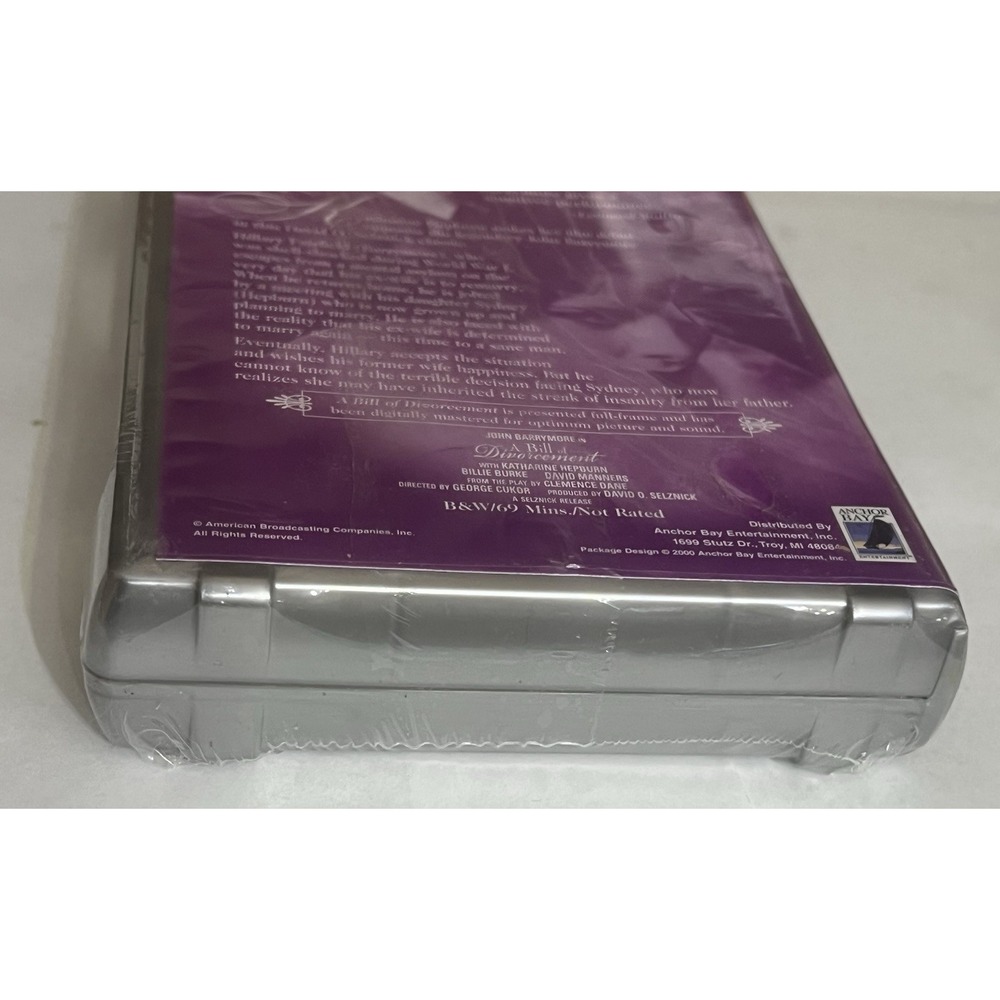 A Bill of Divorcement (VHS, 2000) Sealed | Katharine Hepburn John Barrymore 1932 - Picture 3 of 4
